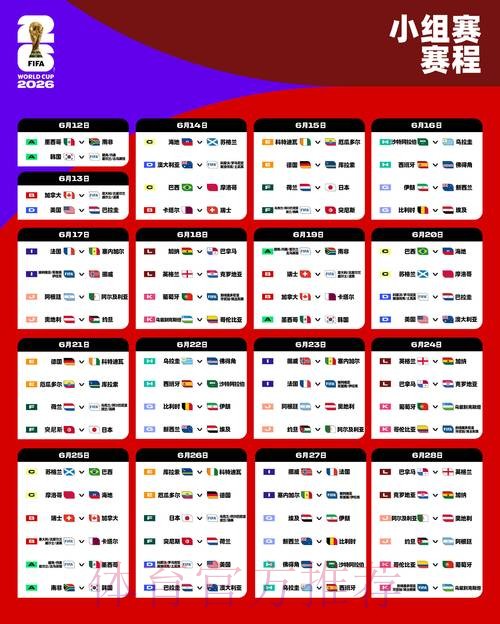 2026世界杯每日赛程最新全程直播实时查看